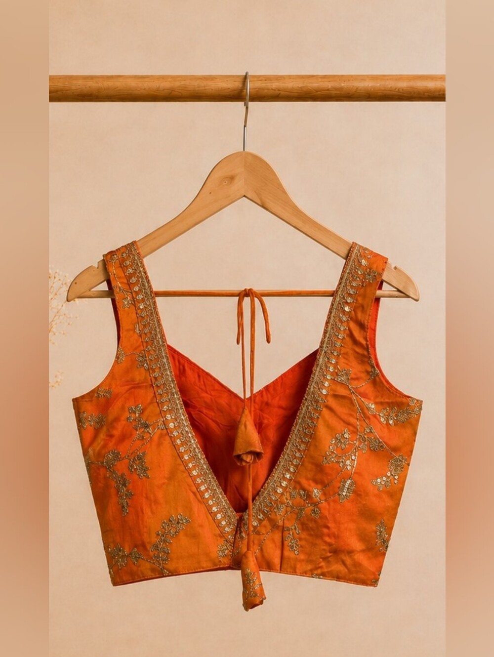 Orange Embroidered Lehenga Choli – US 10 - Picture 6 of 10